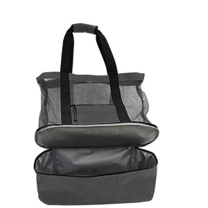 Geanta de plaja termo-izolanta EBA, pentru depozitare alimente si bauturi, Gri, 20 L, dimensiuni 58 x 15 x 35 cm