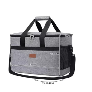 Geanta termo-izolanta High Quality pentru picnic EBA, 40 L, 2 pastile racire, Impermeabila, Spuma EVA, 47 x 28.5 x 30 cm, Gri