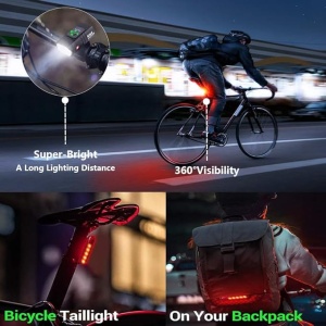Set Far si Stop Bicicleta EBA Light, Functie Powerbank, 7 Moduri Lumina, LED CREE Ultra Bright, 1100 mAh, Reincarcabil, Negru