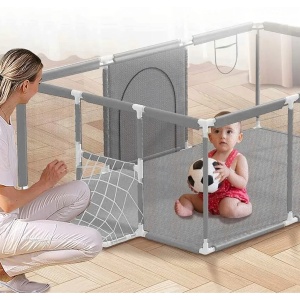 Tarc Multifunctional Copii EBA, Piscina cu Bile, Teren Baschet, Poarta fotbal, Cadru Stabil, dimensiuni 235 x 129 cm