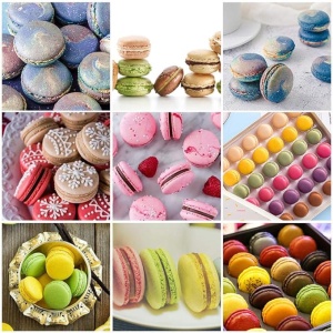Tava copt Macarons EBA, 48 de forme rotunde, folie silicon rezistenta la temperaturi de pana la 250 grade C, 5 x 39 cm, Maro