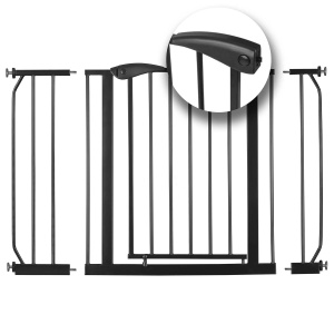 Bariera Siguranta Copii si Animale EBA, Reglabila 75-115 cm, Montaj Fara Gaurire, Bidirectionala, Blocare la 90 grade, Negru