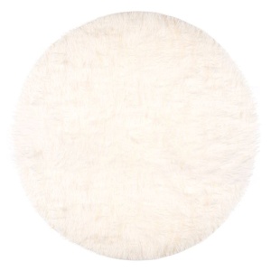 Covor rotund din blana artificiala Home EBA, diametru 70 cm, Alb