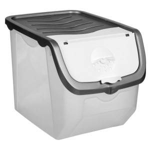 Cutie pentru depozitarea alimentelor cu fereastra de aerisire EBA, Plastic, 28 x 23 cm, Gri