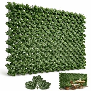 Gard viu artificial iedera EBA, 1.75m x 3m, rezistent UV, verde natural