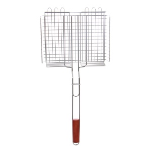 Gratar simplu EBA, metal, maner din lemn, dimensiuni 64 x 31 cm