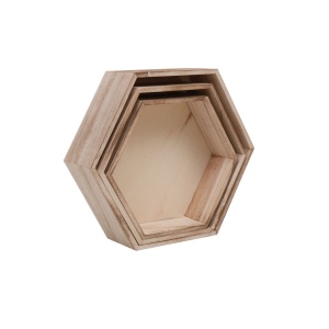 Raft de perete Wexler, lemn, natur, set 3 bucati, EBA