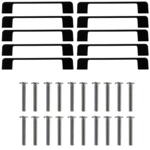 Set 10 Manere Mobila EBA, Aplicare Universala, Usor de Montat, Aluminiu 104 mm Lungime, Suruburi de Fixare Incluse, Negru mat