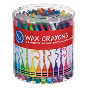 Set 100 de creioane cerate Wax Crayons EBA