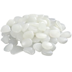 Set 100 pietre decorative fosforescente EBA, albe, dimensiune 2-3 cm