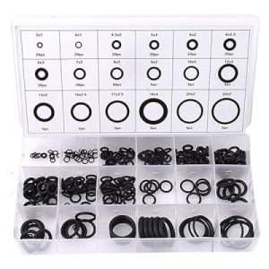 Set 225 garnituri EBA Premium, Rezistente la ozon, uleiuri, 1-4 mm, 3-22 mm, Negru