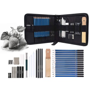 Set Complet de Creioane Profesionale pentru Schite EBA, 32in1, grafit, carbune