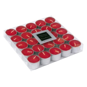 Set lumanari decorative cu parfum de merisoare si portocala EBA, 3 x 4 cm - 25 buc