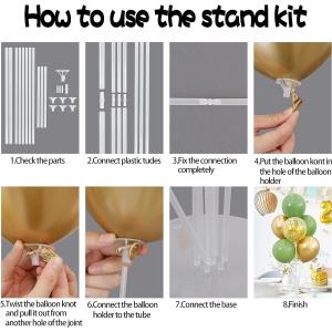 Stand aranjament pentru 7 baloane EBA, 24 pisese, inaltime 70 cm, transparent