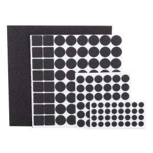 Set 133 de protectii pardoseala si mobila autoadezive EBA, pasla, dimensiuni diferite, Negru