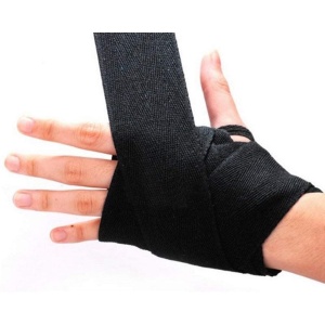 Set 2 bandaje pentru box EBA, protejarea mainilor si incheieturilor, bumbac, 400 x 5 cm, Negru