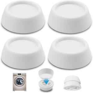 Set 4 Buc Suporti Amortizare EBA - Picioare Antivibratii, Antizgomot, Antideparant pentru Masina de Spalat Rufe, Alb