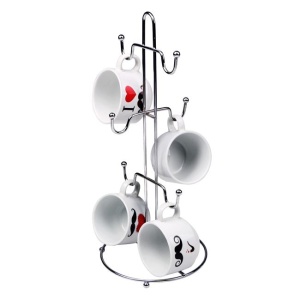 Suport Metalic pentru 6 Cani EBA, dimensiuni 15 x 34 cm, Argintiu