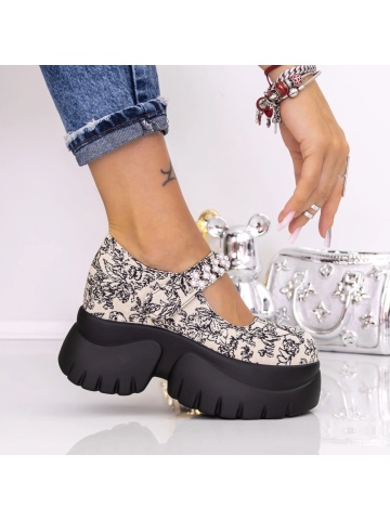 Обувки на платформа Elalina Бежово - Img 2
