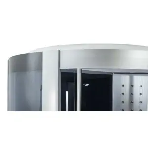 Cabină de duș cu hidromasaj Optima Siris 90x90 cm, radio FM, LED, scaun rabatabil, sticlă 5 mm, 220 cm înălțime - Img 5
