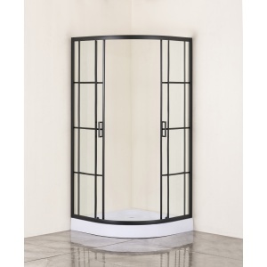 Cabină de duș Optima Black Beauty, 80x80cm, cadiță slim, profil negru mat