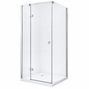 Cabină de duș pătrată Optima Chevalier 100x100 cm, sticlă securizată 6 mm, balamale Lift-Edge, profil cromat