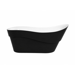 Cadă freestanding Optima Naya Black, 170x80x76cm, design slipper