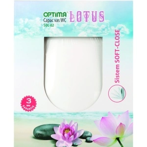 Capac WC Optima Lotus, polipropilenă, soft-close, alb, 46,2 × 37,7 cm - Img 5