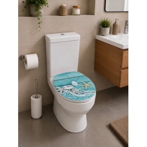 Capac WC Optima Natura Seastar, MDF, model marin, 43,5 x 37,5 cm - Img 3