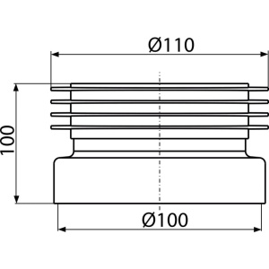 Manșon pentru vas WC pe pardoseală, dreaptă, 90–110 mm, lungime 100 mm, PVC, alb A99 - Img 2