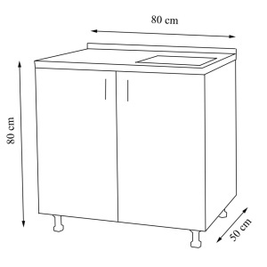 Mobilier bucătărie Tender Kit, Inferior, 80cm, Antracit - Img 4