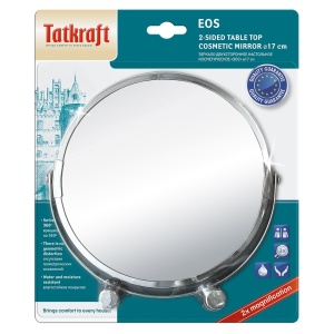 Oglindă de machiaj EOS, 2 fețe 1x/2x, rotire 360°, Ø17 cm - Img 4