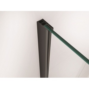 Paravan de duș walk-in Optima Nobless Black 100x200 cm, sticlă securizată 6 mm, profil aluminiu negru mat - Img 4