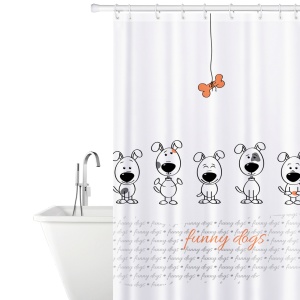 Perdea de duș Tatkraft Funny Dogs, antibacteriană, impermeabilă, 180 x 180 cm