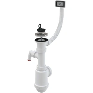 Sifon chiuvetă cu sită din oţel inoxidabil DN 70, preaplin flexibil şi legătură maşina de spălat A444P-DN50/40