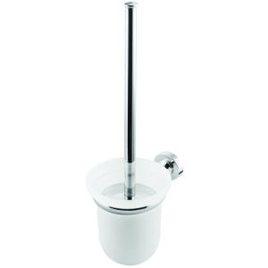 Suport WC Optima Aida cu perie și pahar din sticlă, cromat, 12x36 cm