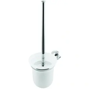 Suport WC Optima Aida cu perie și pahar din sticlă, cromat, 12x36 cm