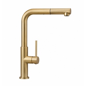 Baterie bucătărie extractabilă Optima Esca Polished Gold, cartuș ceramic, oțel inoxidabil