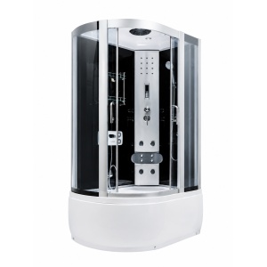 Cabină de duș cu hidromasaj Optima Elia 120x80 cm, radio FM, lumini LED, 8 duze, sticlă 5 mm, 220 cm înălțime