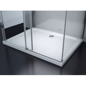 Cabină de duș culisantă Optima Majest Large U 120x80 cm, sticlă securizată 8 mm, profil cromat, Nano Easy Clean - Img 3