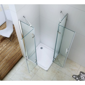 Cabină de duș Optima Party 100x100 cm, sticlă securizată 6 mm, profil cromat, deschidere batantă 90°, Nano Easy Clean - Img 3