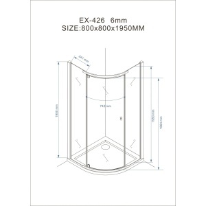 Cabină de duș Optima Splendor 80x80 cm, sticlă securizată 6 mm, profil cromat, deschidere batantă 90°, Nano Easy Clean - Img 5