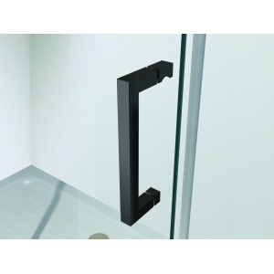 Cabină de duș pătrată Optima Urban Black 90x90 cm, sticlă securizată 6 mm, profil negru mat - Img 5