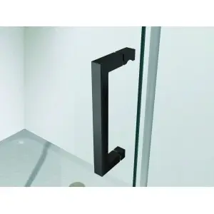 Cabină de duș pătrată Optima Urban Black 90x90 cm, sticlă securizată 6 mm, profil negru mat - Img 5