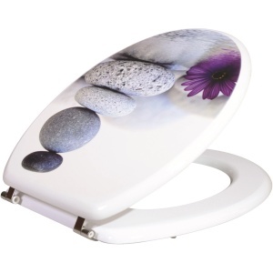 Capac WC Optima Natura Spa, MDF, model decor pietre spa, 43,5 x 37,5 cm - Img 2