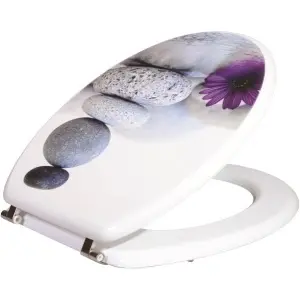 Capac WC Optima Natura Spa, MDF, model decor pietre spa, 43,5 x 37,5 cm - Img 2