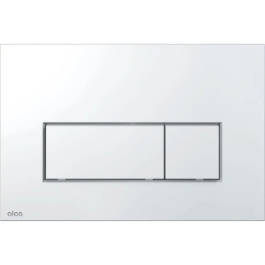 Clapetă de acționare WC Alca, cromat lucios, dublă comandă, profil subțire 5,5 mm