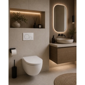 Clapetă WC Alca alb-lucios, acționare dublă, profil subțire 5,5 mm - Img 2