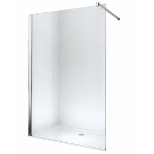 Paravan de duș walk-in Optima Nobless 140x200 cm, sticlă securizată 8 mm, profil aluminiu cromat