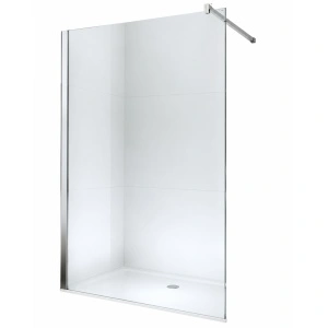 Paravan de duș walk-in Optima Nobless 140x200 cm, sticlă securizată 8 mm, profil aluminiu cromat